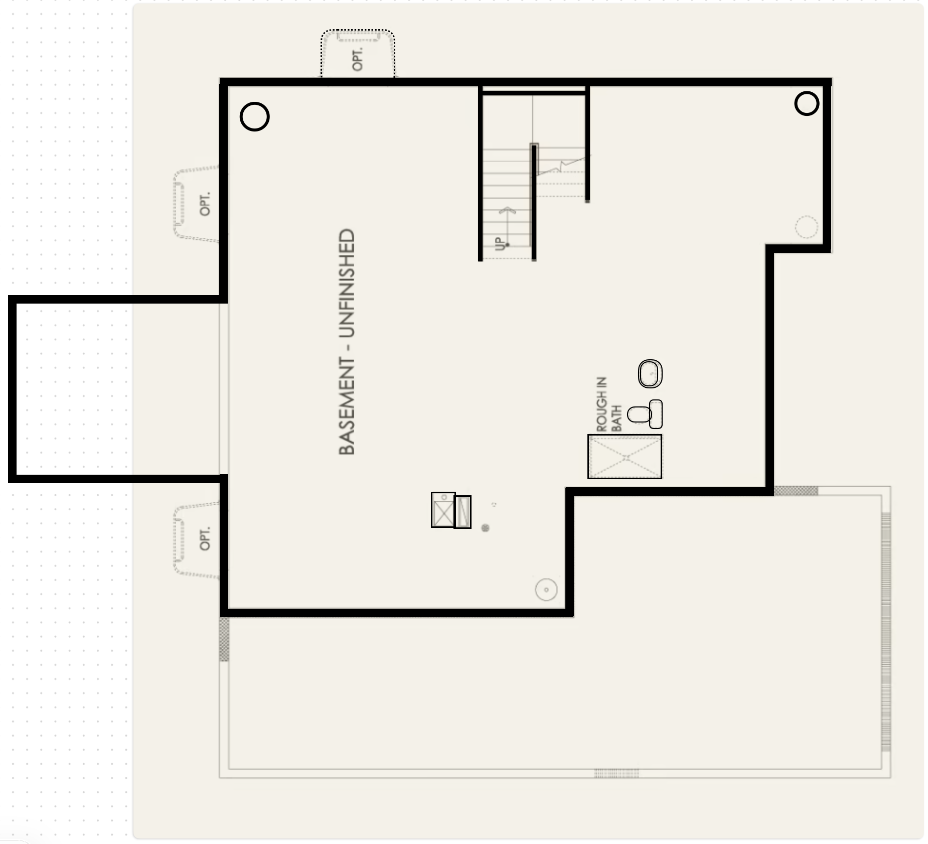 Existing unfinished basement